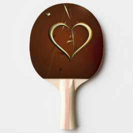 Pala De Ping Pong Amor compartido de oro Ping Pong Paddle