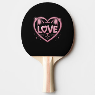 Pala De Ping Pong Amor de Gato Brillante