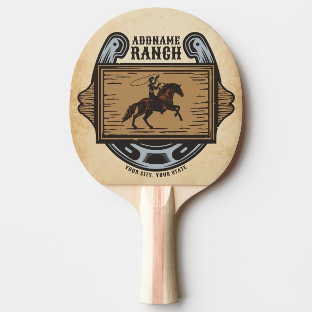 Pala De Ping Pong AÑADIR A Vaquero DOMICILIO Rancho de Caballo de Fa (Anverso)