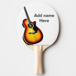 Pala De Ping Pong Añadir el nombre texto guitarra acústica marrón ed