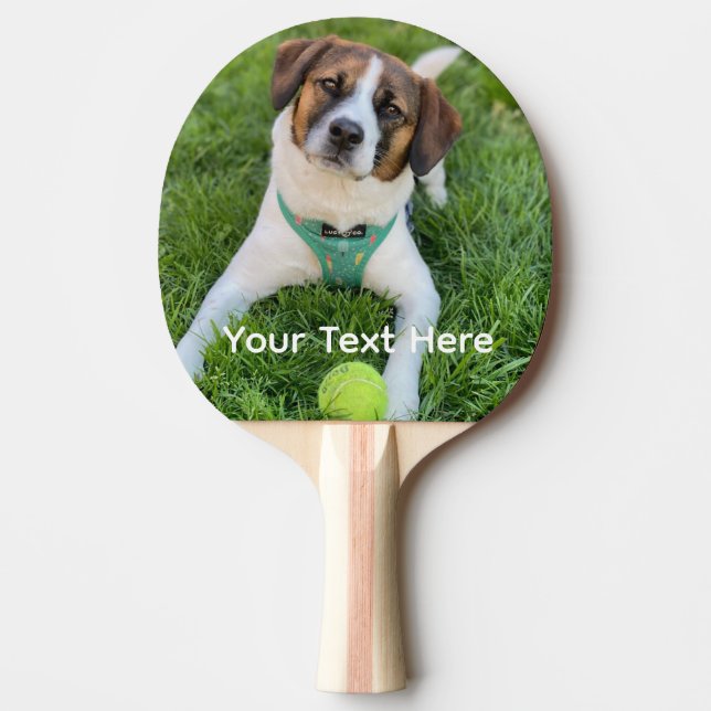 Pala De Ping Pong Añadir tu foto de perro fotográfico niños foto fam (Anverso)
