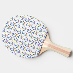 Pala De Ping Pong Ancla Azul Conchas de Caracol Purpura Estrella de 