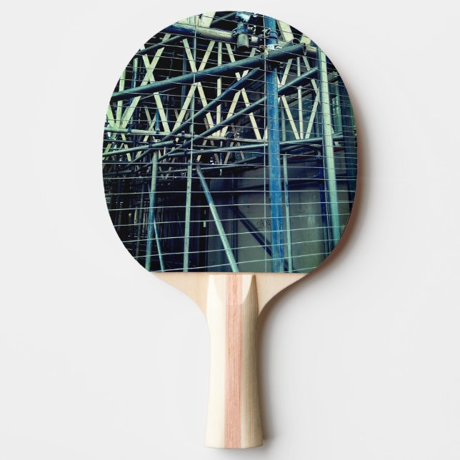 Pala De Ping Pong andamios azul y plateado (Anverso)