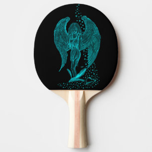 Pala De Ping Pong Ángel perdido en el amor, negro y verde diseño