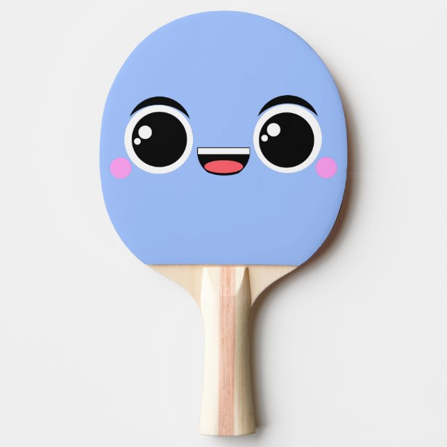 Pala De Ping Pong Animado feliz de Kawaii hecho frente (Anverso)