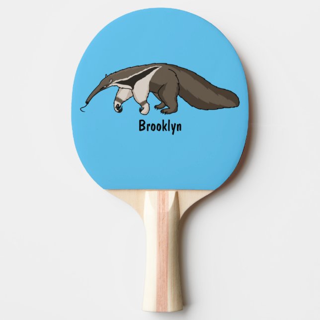 Pala De Ping Pong Anteater feliz personalizado ilustracion (Anverso)