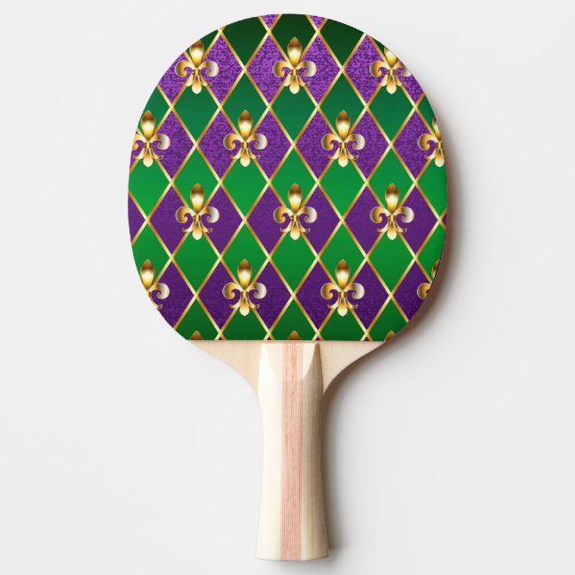 Pala De Ping Pong Antecedentes de joyas Mardi Gras (Anverso)