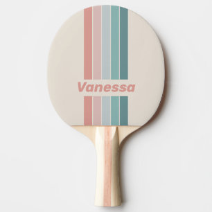 Pala De Ping Pong Antiguo broche de concha marina suave con rayas y 