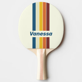 Pala De Ping Pong Antiguo de Cinco Pines con Nombre Rayado