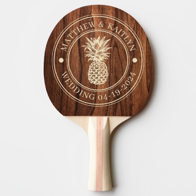 Pala De Ping Pong Antique Cherry Wood Pineapple Wedding Names (Reverso)