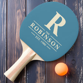Pala De Ping Pong Apellido e Inicial Deep Aqua