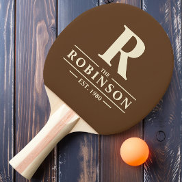 Pala De Ping Pong Apellido e inicial Deep Forest Brown