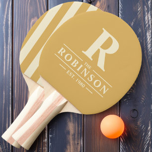 Pala De Ping Pong Apellido e inicial Polo a rayas Arena Amanecer