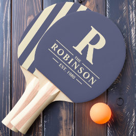 Pala De Ping Pong Apellido e inicial Polo a rayas Lavanda Breeze