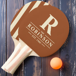 Pala De Ping Pong Apellido e inicial Polo con franjas Desert Sun