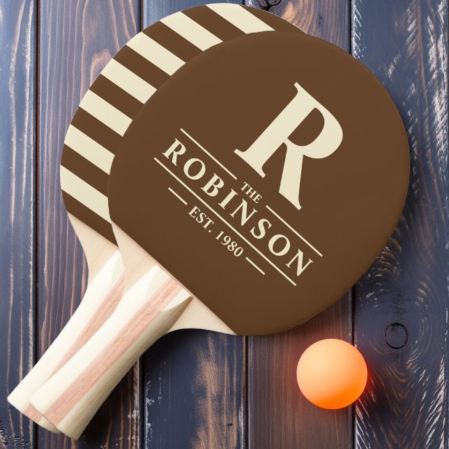 Pala De Ping Pong Apellido e inicial Polo Marrón Bosque Profundo (Subido por el creador)