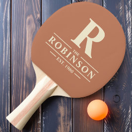 Pala De Ping Pong Apellido e inicial Rosa Pálida