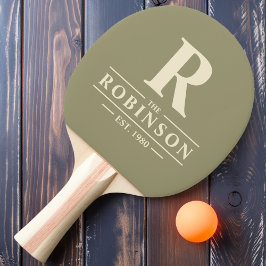 Pala De Ping Pong Apellido e inicial Sage Meadow