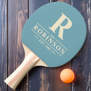Pala De Ping Pong Apellido e Iniciales Calida Tarde Acuática