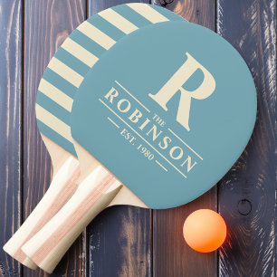 Pala De Ping Pong Apellido & Inicial Polo Calido Acuático Tarde