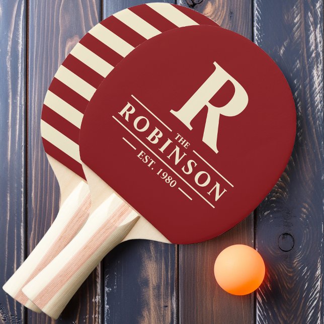 Pala De Ping Pong Apellido & Inicial Polo Deep Cranberry (Subido por el creador)