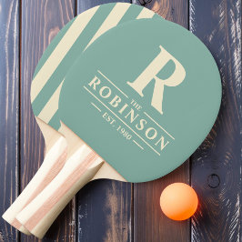 Pala De Ping Pong Apellido & Inicial Polo Rayas Aqua Reef