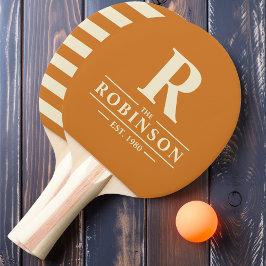 Pala De Ping Pong Apellido & Initial Polo Miel Quemada