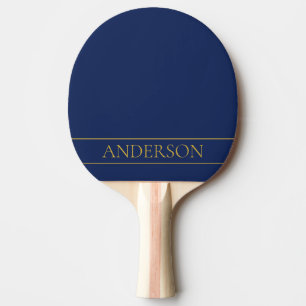 Pala De Ping Pong Apellido o empresa Navy Blue & Gold Name