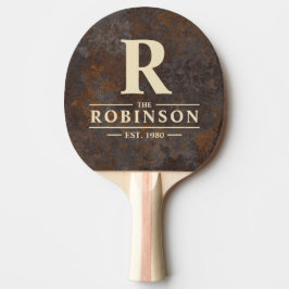 Pala De Ping Pong Apellido y Inicial de la Familia de la Hoja de Met