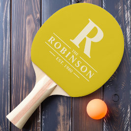 Pala De Ping Pong Apellido y Inicial Limón Oscuro