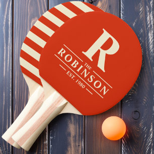 Pala De Ping Pong Apellido y Initial Polo Naranja Sanguina