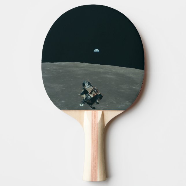 Pala De Ping Pong Apollo Lunar Lander y Earrise Over Moon (Anverso)
