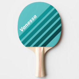 Pala De Ping Pong Aqua Fade Angled Striping with Name