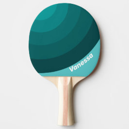 Pala De Ping Pong Aqua Fade Circle Stripe with Name
