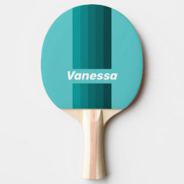 Pala De Ping Pong Aqua Fade Pin Stripes with Name