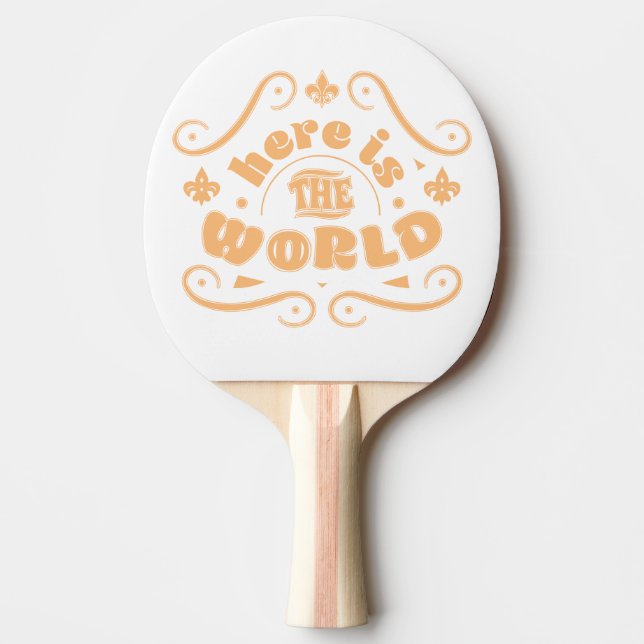 Pala De Ping Pong Aquí está el mundo (Anverso)