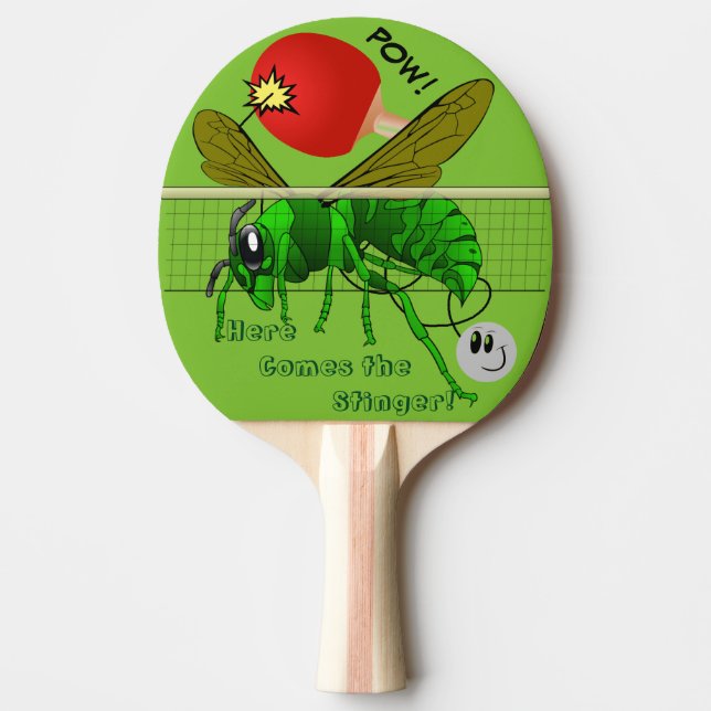 Pala De Ping Pong Aquí viene la paleta divertida de los tenis de (Anverso)