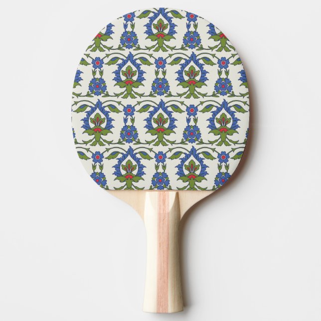 Pala De Ping Pong Árabe Tradicional: Iznik Tile Seamless. (Anverso)