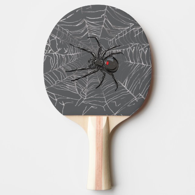 Pala De Ping Pong Araña De Viuda Negra Y Arte De Dibujo De Spiderweb (Anverso)
