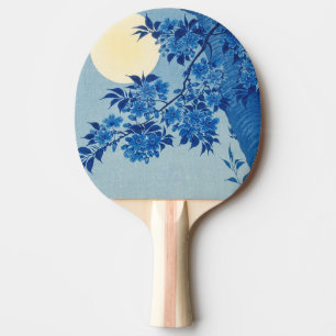 Pala De Ping Pong Árbol azul bajo la luz de la luna: noche de flor d