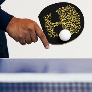 Pala De Ping Pong Árbol Celta Amarillo De La Vida