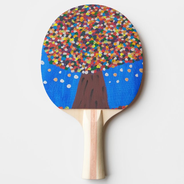 Pala De Ping Pong Árbol colorido abstracto (Anverso)