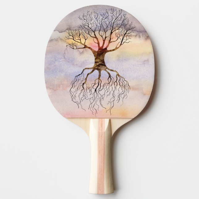 Pala De Ping Pong Árbol contra el cielo (Anverso)