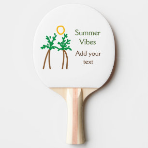 Pala De Ping Pong árbol de coco marrón verde vibraciones de verano a
