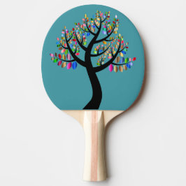 Pala De Ping Pong Árbol de la hoja del Relieve metalizado