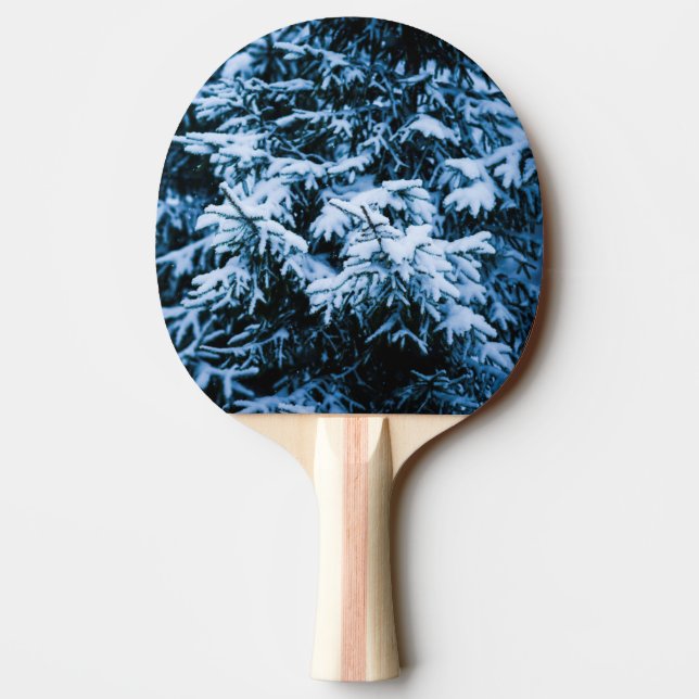 Pala De Ping Pong Árbol de navidad de invierno de nevada (Reverso)