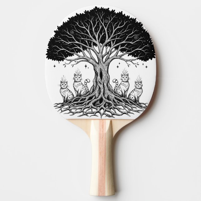 Pala De Ping Pong árbol místico de la vida (Anverso)