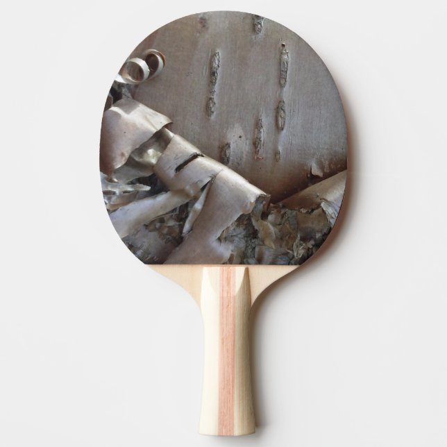 Pala De Ping Pong Árbol Rústico de Corteza de Abedul Rizado (Anverso)