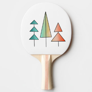 Pala De Ping Pong árboles de arcoíris modernos de mediados de siglo