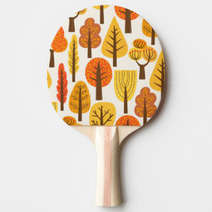 Pala De Ping Pong Árboles otoñales, patrón sin costuras.